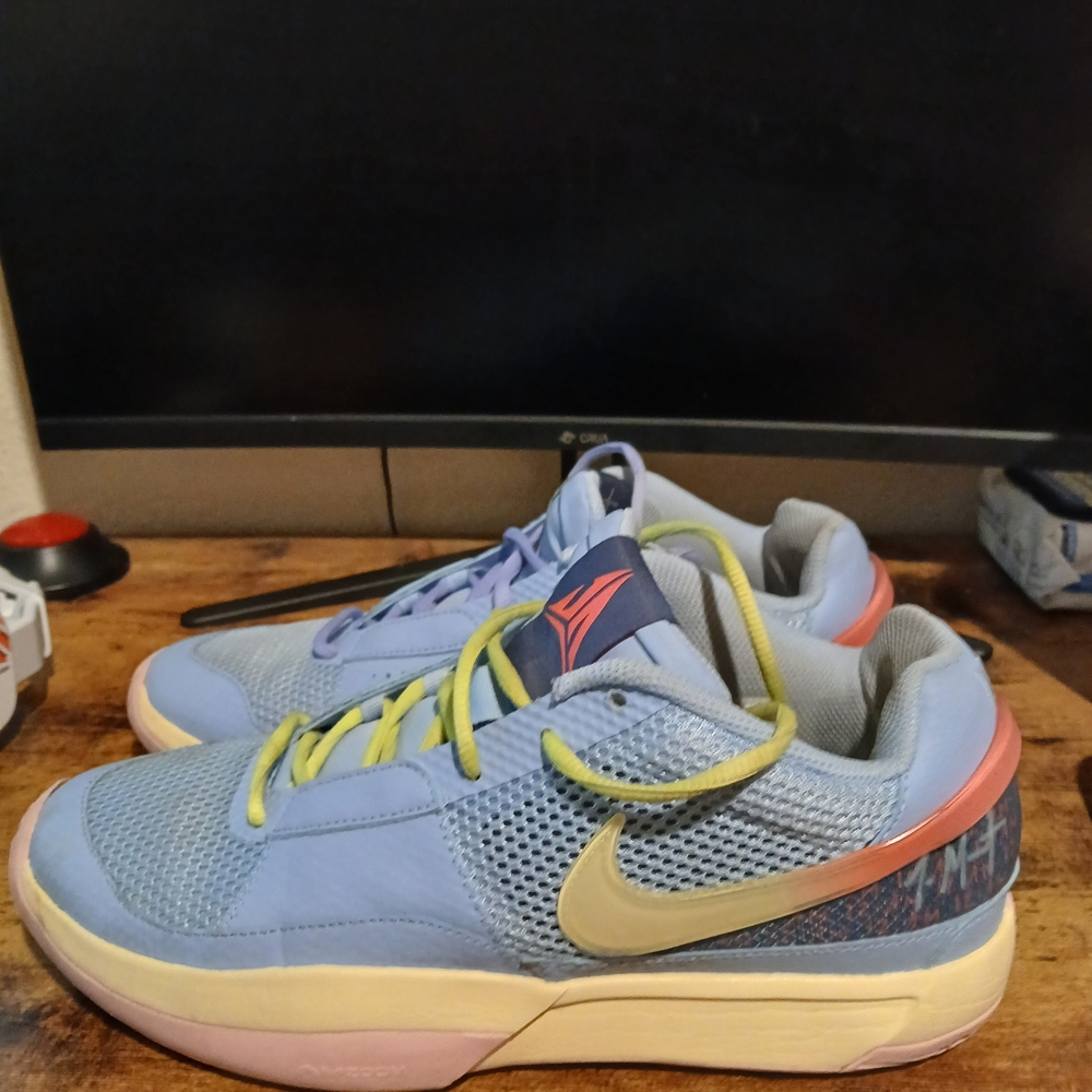 Nike JA 1's Size 9.5 Men's Blue and Yellow Sneakers